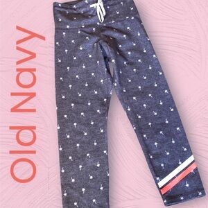 Old Navy Go-Dry Cropped Palm Tree Leggings Blue Sz XS